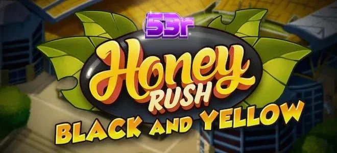 Interface vibrante do slot Honey Rush Black and Yellow com design de colmeia